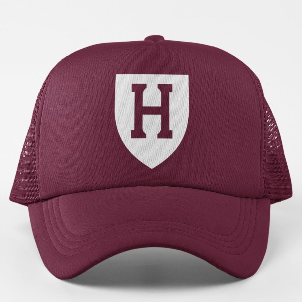 NEW Harvard Crimson Shield H Foam Trucker Mesh Snapback Hat MAROON